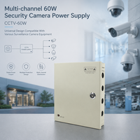 Alimentation pour caméra de sécurité CCTV-60 60W 12V 5A, transformateur AC-DC avec protection contre la foudre pour CCTV