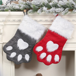 Top qualité Logo personnalisé doux mignon bas pour animaux de compagnie pendentif décoration fournitures cadeau floue chaussettes de noël - Product Image 3