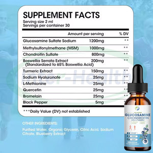 Ausreson <span class=keywords><strong>Glucosamine</strong></span> Chondroïtine Msm Liquide avec Curcuma Quercétine Suppléments de soutien articulaire 60ml <span class=keywords><strong>Glucosamine</strong></span> - Product Image 3