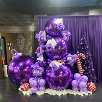 Grande boule miroir gonflable en PVC, ballon miroir brillant suspendu pour Noël, mariage, fête d'anniversaire, décoration
