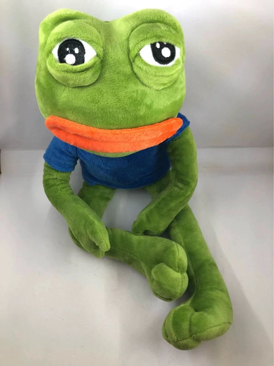 45cm Child Funny Stuffed Toys Sad Frog Plush Dolls Funny Sad Face Plush  Cartoon Pepe Frog Dolls for Kids