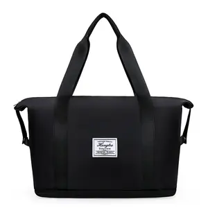 Sac de sport personnalisé avec logo Sac de sport de fitness, d'entraînement, de voyage avec poche pour chaussures mouillées Compartiment Sac de sport de sport pour hommes