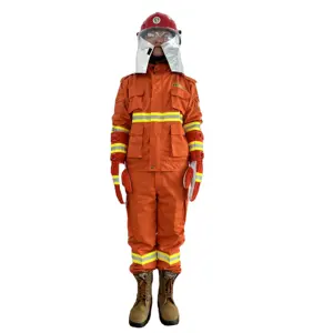 消防服ヘルメット手袋とブーツオレンジの森の保護服緊急レスキュー - Product Image 2