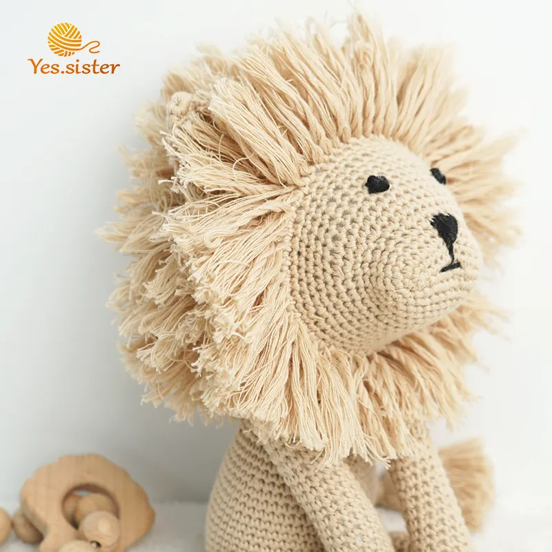 Creativo 100% Cotone Fatto A Mano Giocattoli Per Bambini Leone Crochet Amigurumi