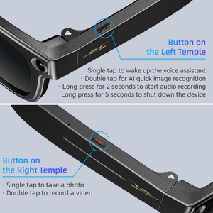 Gafas Inteligentes de Moda con Cámara, Captura Instantánea en 1 Segundo, Botones Físicos Dobles y Táctiles Deslizantes para una Operación Conveniente - Product Image 5