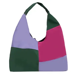 Factory Price Patchwork Women Shoulder Bag 2023 Fashion Ladies Handbags Large Capacity Big Canvas Totes Bag