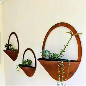 กระถางแขวนผนังโลหะคอร์เทนสำหรับตกแต่งบ้านและสวน - Product Image 2