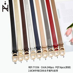 Cinturones de 2.8 cm con hebilla plana de PU para mujer, accesorio de moda. - Product Image 3