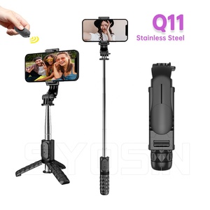 Chân Đế Xoay 360 Độ Selfie Stick Chân Đế 3 Trong 1 Giá Đỡ Điện Thoại Q11 Có Màn Trập Từ Xa Không Dây Chiều Dài Tối Đa 740Mm - Product Image 1