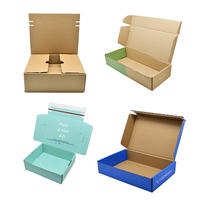 "Logo Personnalisé Ondulé Auto-scellant Postal Zipper Mailing Kraft Mailer Boîtes Adhésif Tear Strips Shipping Zipper Box"