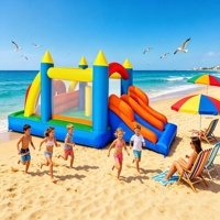 Château gonflable commercial personnalisé à 4 tours avec parcours d'obstacles, double toboggan, en tissu Oxford, pour enfants, location commerciale, modèle Golde Art