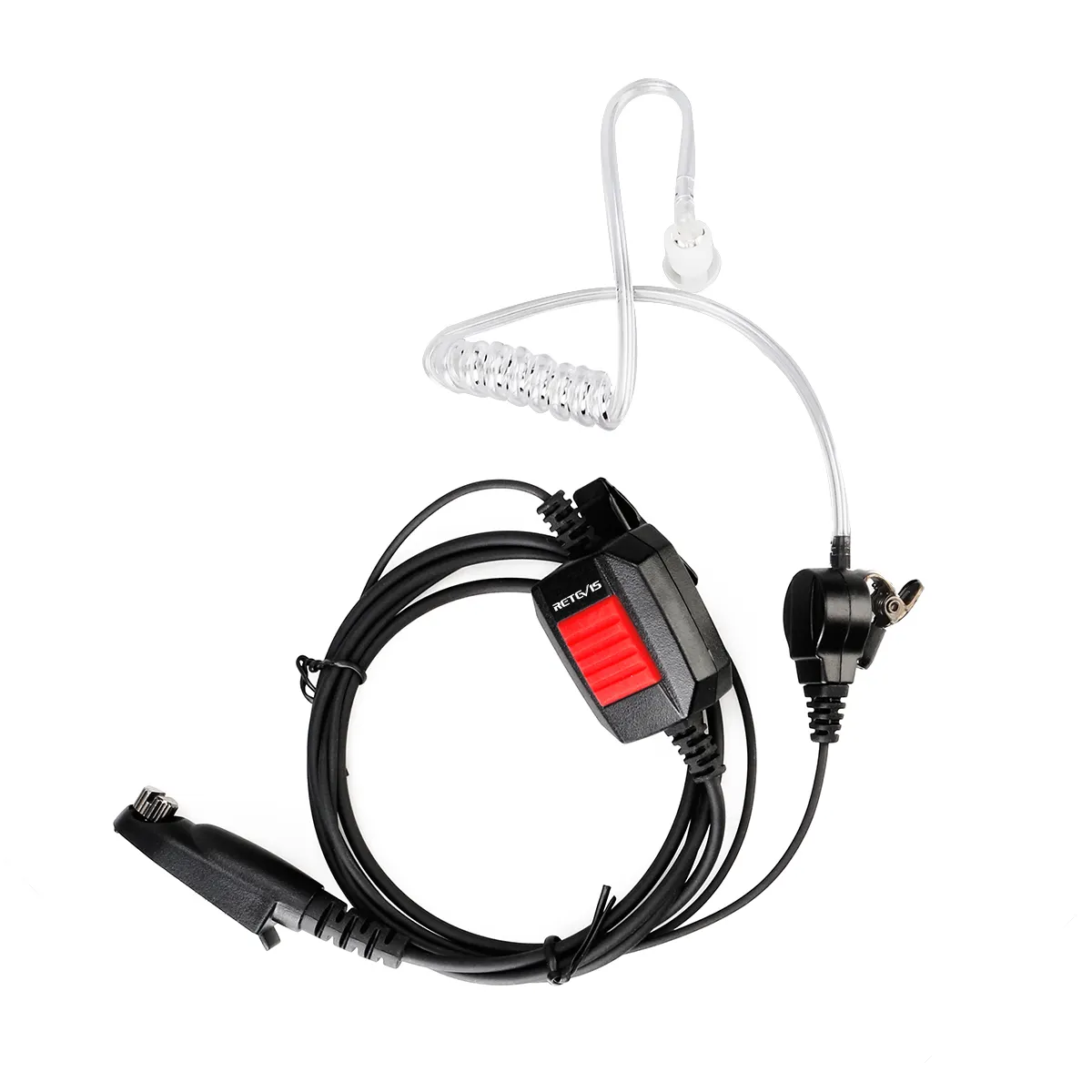 Retevis ea110m 6pin stylus ptt, fone de ouvido com tubo de ar escondido, conector gp328plus, à prova d' água ip66