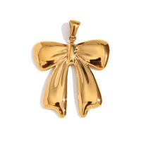 Nouvelle mode 18K or PVD placage acier inoxydable rétro personnalité bijoux à bricoler soi-même accessoires arc vague perle charme femme