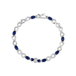 Women Infinity Bracelet 925 Sterling Silver Sapphire Bracelet For Girls Bracelets