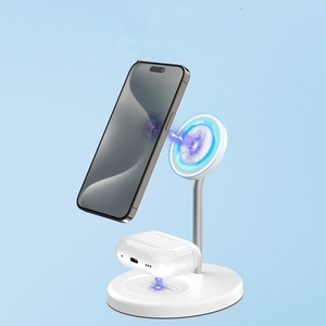 Base de Carga Inalámbrica Magnética 2 en 1 de 15 W, Estación de Carga para Teléfono, Compatible con <span class=keywords><strong>iPhone</strong></span> 15/14/13/<span class=keywords><strong>12</strong></span> <span class=keywords><strong>Pro</strong></span> Max y <span class=keywords><strong>AirPods</strong></span>, Carga Rápida PD OTP/OP - Product Image 5