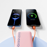 Aisolove Nuevo Cargador Portátil de 10000mAh con Cable Integrado y Cable Tipo C, Mini Banco de Energía Portátil