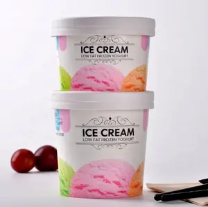Taza y tapa de papel para helado, gama fácil de abrir, empresa