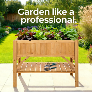 <span class=keywords><strong>Jardinera</strong></span> cuadrada <span class=keywords><strong>de</strong></span> madera elevada para huerto, con bandeja para semilleros y almacenamiento para herramientas, ideal para jardín e invernadero. - Product Image 2