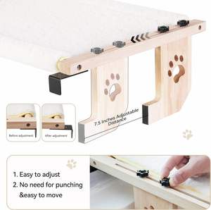 Legno di bambù cordless davanzale del gatto finestra pesce persico amaca, gatto amaca per la finestra - Product Image 4