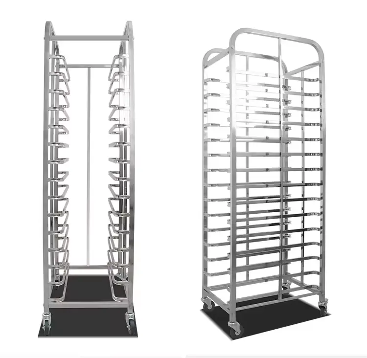 Customized hand carts stainless steel baking trolley cooling rack baking goods metal bread trolley tray rack Hotel pallet rack