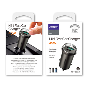 JOYROOM <span class=keywords><strong>Original</strong></span> Usb C <span class=keywords><strong>Cargador</strong></span> <span class=keywords><strong>de</strong></span> coche Carga súper rápida Pd Puertos duales 45W Cable Adaptador <span class=keywords><strong>de</strong></span> coche para teléfono <span class=keywords><strong>Samsung</strong></span> - Product Image 6