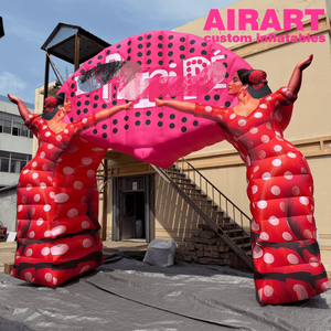 Arco Inflable Comercial de Alquiler con Diseño de Dama Española con <span class=keywords><strong>Puntos</strong></span> <span class=keywords><strong>Rojos</strong></span>, Arco Inflable con Personaje Impreso Digitalmente - Product Image 1
