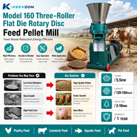 Machine à granulés d'aliments pour volailles, design compact, fonctionnement simple, équipement portable à entraînement électrique rotatif pour poulets et canards d'élevage en extérieur