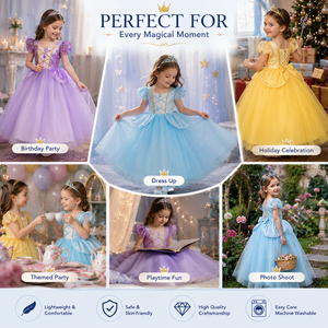 <span class=keywords><strong>Abito</strong></span> da <span class=keywords><strong>Principessa</strong></span> Giallo per Bambine, Costume per Festa di Compleanno, <span class=keywords><strong>Abito</strong></span> Formale <span class=keywords><strong>Blu</strong></span> per Bambine - Product Image 3