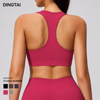 Soutien-gorge de sport sans couture Dingtai à col en V et dos nageur, séchage rapide, coupe ajustée, pour le yoga et le Pilates, pour femme, personnalisable OEM