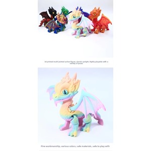 Dragon volant démoniaque, modèle imprimé en 3D en plastique avec ailes, jouet pour enfants, ornement de bureau - Product Image 6