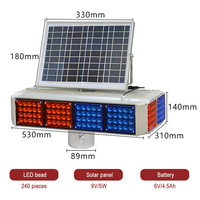 Feux stroboscopiques solaires en aluminium étanches IP65, haute intensité, rétro-réfléchissants prismatiques, rechargeables, pour avertissement d'urgence et signalisation routière