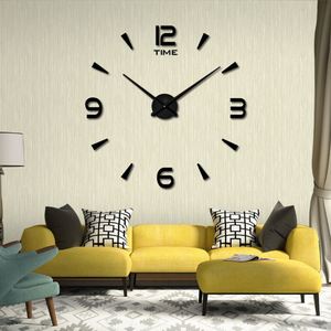 Horloge murale numérique 3D DIY de 47 pouces, décoration intérieure 2023, design unique et luxueux, autocollant acrylique créatif, horloges murales modernes - Product Image 3