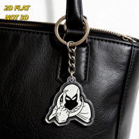 Shadow Fist Acryl-Schlüsselanhänger mit Kühnem Schwarz-Weiß-Ninja-Katzen-Design, Klarer Langlebiger Anhänger für Schlüssel oder Taschen, Edgy Pop-Art-Accessoire
