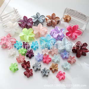 Lot de pinces à cheveux en plastique bicolores, motif fleurs de <span class=keywords><strong>frangipanier</strong></span> et de bauhinia, 8 cm, idéal pour les fêtes, vente en gros, best-seller pour femmes - Product Image 6