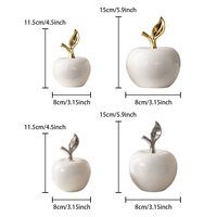 Décorations de pommes en céramique de haute qualité avec tige dorée pour la décoration intérieure du salon