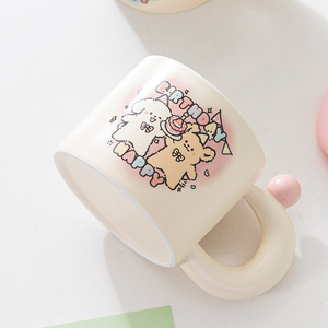 Mug à thé en céramique rose avec motif de chien mignon de dessin animé, cadeau de Noël, 380 ml, 12 oz, tasse à boire, tasse Mate, tasse à café réutilisable - Product Image 6