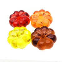 Perles de citrouille en acrylique transparent de 23 mm et 34 mm, perles percées en cristal, décoration de fête d'Halloween pour la fabrication de bijoux DIY d'Halloween