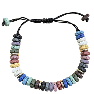 Bracelets tressés en <span class=keywords><strong>pierre</strong></span> de lave arc-en-ciel faits à la main, bijoux d'énergie des chakras de yoga <span class=keywords><strong>volcanique</strong></span>, diffuseur d'huiles essentielles, cadeau - Product Image 6