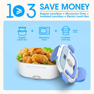 Portable 3-in-1 Digital Electronic Electric Lunchbox with Fast Heating and Self-Heating Food Warmer for Office or Car Use - Product Image 3