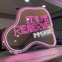 Nouveau design DIY plusieurs formes flexibles LED Neon Light Mirror pour la décoration murale et au sol