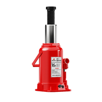 Cric hydraulique vertical robuste de 16 tonnes, en métal, hauteur maximale 30 cm, garantie 3 ans, pour réparation de voitures, camions, remorques et garages