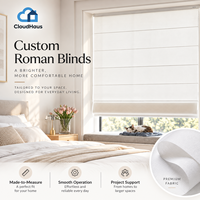 Stores romains plats sur mesure en tissu blanc uni, fonctionnement fluide pour la décoration des fenêtres de la chambre et du salon dans les maisons modernes