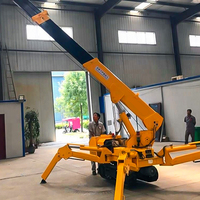 Grue araignée compacte de 12 tonnes avec stabilisateurs hydrauliques pour les projets de construction de structures en acier sur site