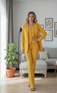 Fashion Women Three Piece Suit <b>Set</b> Slim Fit Blazer Vest and Pants <b>Office</b> Wear Elegant Corporate Business Outfit for Professional - Product Image 3