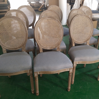 Chaises de salle à manger empilables très vendues, lot de 2 chaises d'appoint sans accoudoirs avec dossier en rotin pour hôtel, mariage, événement