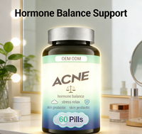 Capsules de Vitamines et de Collagène pour l'Acné Adulte OEM ODM avec Soutien Hormonal Contre l'Acné, 2 Capsules par Jour, Complément Alimentaire (Personnalisable)