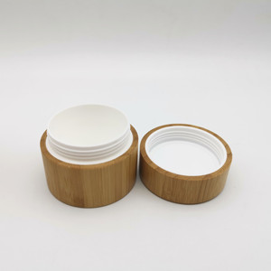 Conteneurs de cosmétiques 100% bois de bambou, 30g ou 50g, pot en verre, vente en gros - Product Image 3