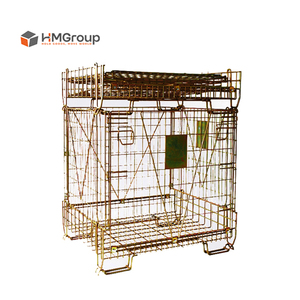 Cage en fil métallique pliable et empilable en acier doux Q235, capacité de charge lourde de 600 kg, galvanisée, pour le stockage de préformes en PET - Product Image 1