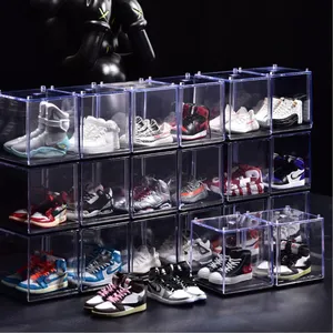 正方形の透明なミニ靴箱ミニバスケットボールスニーカープラスチック3D靴キーホルダー