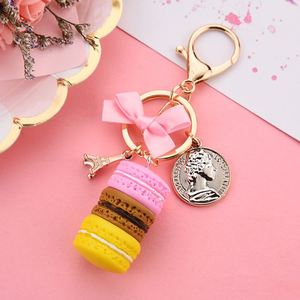 Porte-clés Macaron pour Femme, Breloque de Sac, Anneau de Clés de Voiture, Bijou Tendance et Mignon, Motif Pâtisseries Françaises, Cadeau de Mariage et de Fête - Product Image 5